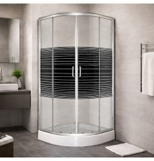 Душевая кабина INSANA Geja Black Line (JK) 90х90х205 низкий поддон