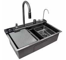 Мийка з вбудованим змішувачем Zerix ZH7546-SET-05 Decor Graphite 
