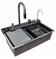 Мийка з вбудованим змішувачем Zerix ZH7546-SET-05 Decor Graphite 