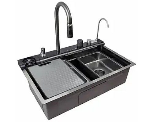 Мийка з вбудованим змішувачем Zerix ZH7546-SET-05 Decor Graphite 