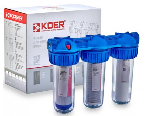 Фільтр для холодної води Koer KV-26-1/2 (3 колби, 8 атм.) (KR5022)