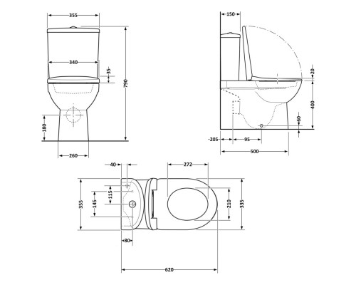Компакт Qtap Arvin Ultra Quiet для підлоги, із сидінням Slim Duroplast / Soft-close / Quick Release