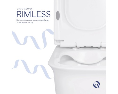 Компакт Qtap Nando напольный Rimless с сиденьем Slim Duroplast/ Soft-close/ Quick relase