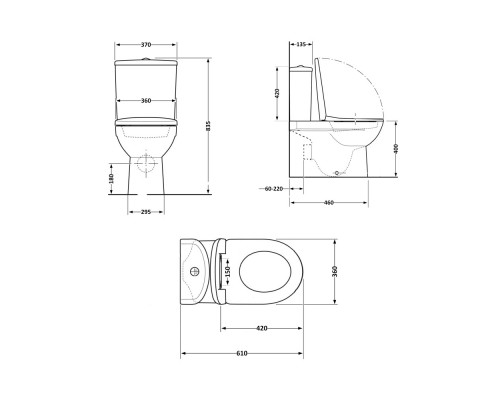 Компакт Qtap Robin Ultra Quiet с сиденьем Slim Duroplast/ Soft-close/ Quick Release