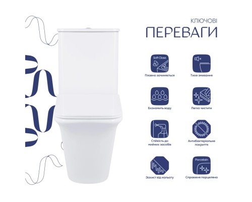 Компакт Qtap Kalao підлоговий Rimless гор. випуск, нижнє підведення, сидіння Slim Duroplast/ Soft-close/ Quick relase бачок 3/6L