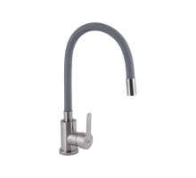 Змішувач для кухні із силіконовим виливом Brinex Pure 015F3, Nickel/Grey