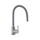 Змішувач для кухні із силіконовим виливом Brinex Pure 015F3, Nickel/Grey