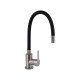 Змішувач для кухні із силіконовим виливом Brinex Pure 015F3, Nickel/Black (k35)