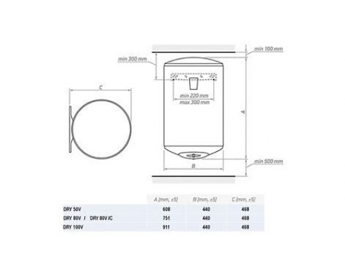 Бойлер TESY DRY 80 V CTVOL 804416D D06 TR сухий тен