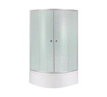 Душова кабіна Latwa SC80x80.SAT.HIGH.FR напівкругла, скло Frost 4 мм + Душовий піддон Kapielka ST80x80x41, з панеллю Lidz