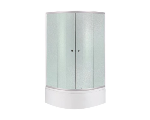 Душова кабіна Latwa SC90x90.SAT.HIGH.FR напівкругла, скло Frost 4 мм + Душовий піддон Kapielka ST90x90x41, з панеллю Lidz