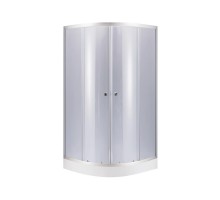 Душова кабіна Latwa SC80x80.SAT.LOW.GR, напівкругла, скло тоноване 4 мм + Душовий піддон Kupala ST80x80x16 Lidz