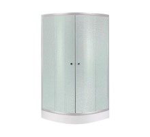 Душова кабіна Latwa SC80x80.SAT.LOW.FR, напівкругла, скло Frost 4 мм + Душовий піддон Kupala ST80x80x16 Lidz