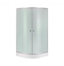 Душова кабіна Latwa SC80x80.SAT.LOW.FR, напівкругла, скло Frost 4 мм + Душовий піддон Kupala ST80x80x16 Lidz