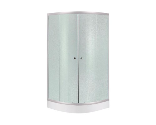 Душова кабіна Latwa SC90x90.SAT.LOW.FR, напівкругла, скло Frost 4 мм + Душовий піддон Kupala ST90x90x16 Lidz