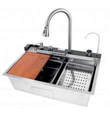 Мойка многофункциональная Mixxus MH7546-SET-06.SUS304 DECOR со встроенным смесителем