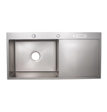 Мойка кухонная интегрированная с полкой для ножей Lidz Handmade LH10050B Brushed Grey PVD 3,0/0,8 мм