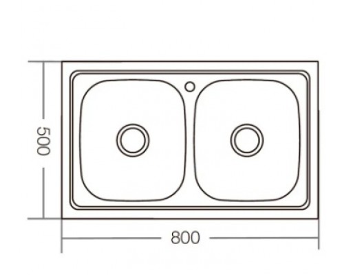 Мийка накладна Zerix 500х800х180 Satin подвійна