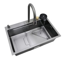 Мийка Mixxus Premium MH7246-SET-01 Nano-Black з вбудованим змішувачем