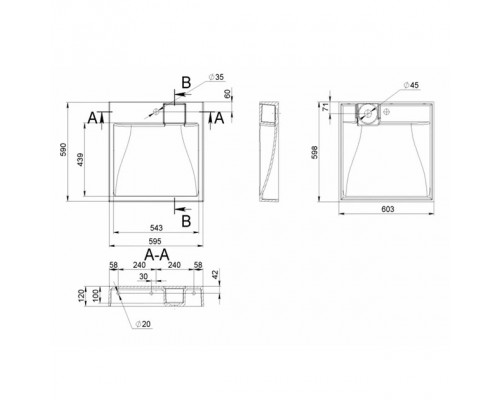 Раковина над стиральной машиной Lorena 60*60*12