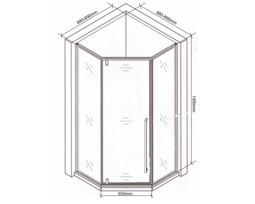 Душова кабіна INSANA Tectonica 90x90x195 без піддону