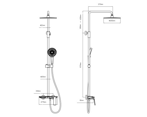 Душевая система Q-tap Slavonice Black Matt