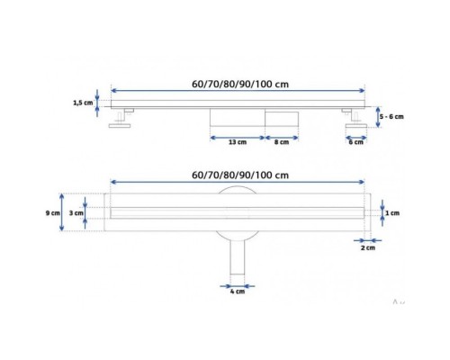 Трап щілинний для душу MIXXUS DRAIN-05-70-SLIM