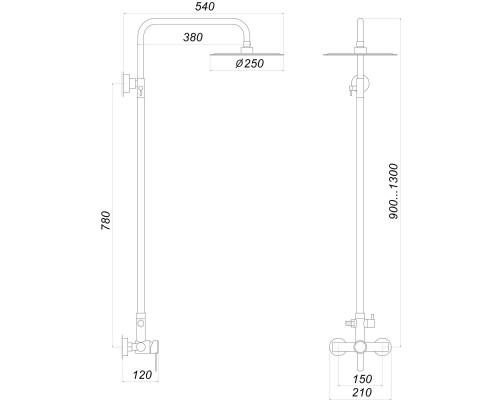 Душевая система Globus Lux WIEN SBT2-SH-05