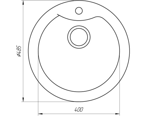 Гранитная мойка Globus Lux ORTA графiт 485мм-А0001