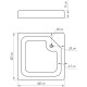 Душевой поддон квадратный LUBAWA SL100F (SL100) BRAVO (1уп.)