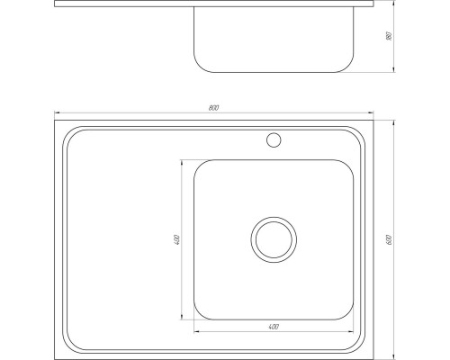 Мойка кухонная Mira MR 8060 R D Decor Right