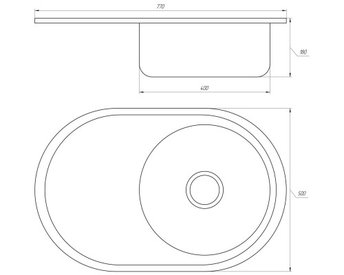 Мойка кухонная Mira MR 7750 D Decor