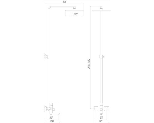 Душевая система Globus Lux SICILIA VAN-SBQ-SH-02-304