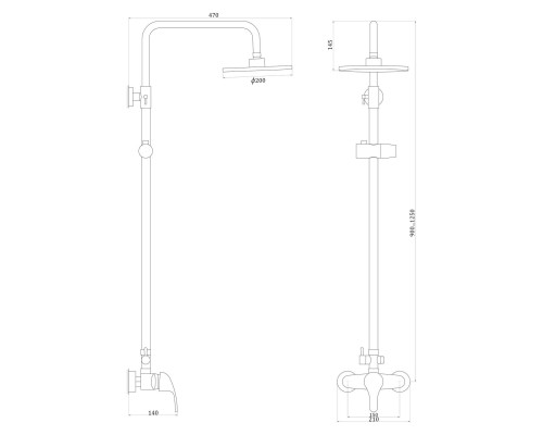 Душевая система Globus Lux Solly GLSO-0044