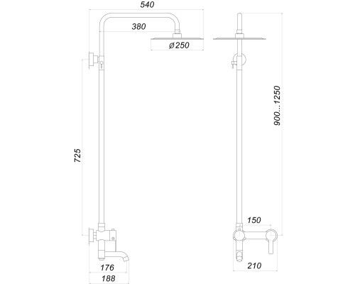 Душевая система Globus Lux ALPEN SBT1-SH-02