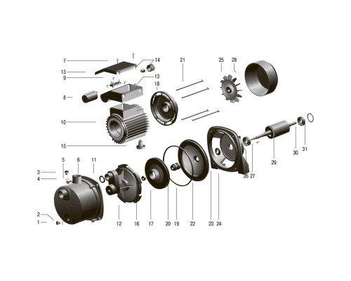 Насос центробежный VOLKS pumpe JY1000 1,1кВт нержавейка