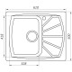 Гранитная мойка Globus Lux TANA графит 650х500мм-А0001