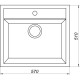 Гранитная мойка Globus Lux VOLTA  графит 570х510мм-А0001