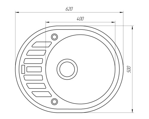 Гранитная мойка Globus Lux ARNO коричневый 620x500мм-А0006