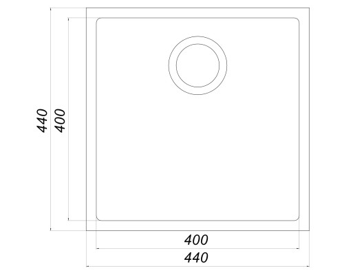 Гранитная мойка Globus Lux AMMER чорный 440 х 440 мм - А0002