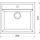 Гранитная мойка Globus Lux VOLTA  черный металiк 570х510мм-А0001