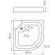 Душевой поддон полукруглый NYSA RL80F (RL80) BRAVO (1уп.)