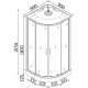 Душевой бокс полукруглый WISLOK L90FFW (L90W) BRAVO (3уп.)