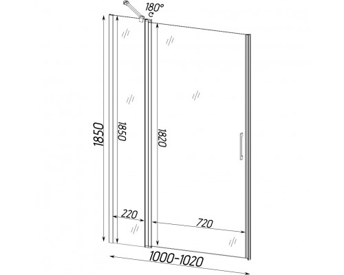 Душевые двери PASLENKA 100TC (100T) BRAVO (1уп.)