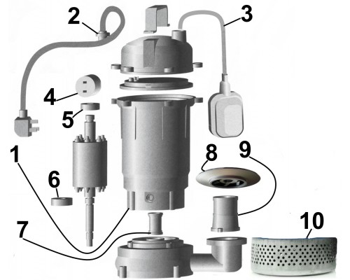 Насос дренажный VOLKS pumpe QDX8-30 1,5кВт