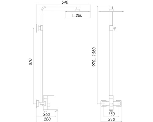 Душевая система Globus Lux SICILIA PLUS-SBQ-SH-02-304