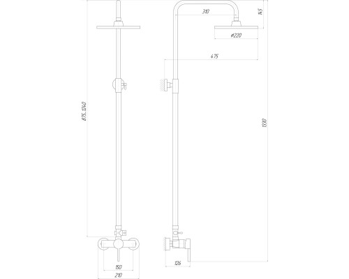 Душевая система Globus Lux LAZER DS-007A