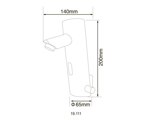 Смеситель сенсорный для умывальника HOTEC 19.111 DC/AC Hot/Cold с трансформатором