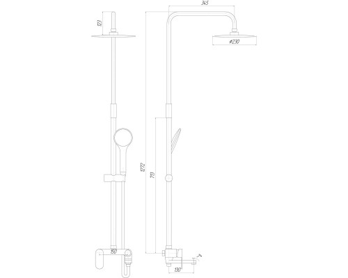 Душевая система TOPAZ BARTS TB 07102-H36