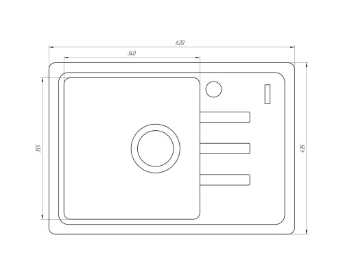 Гранитная мойка Globus Lux MONO мокко 620х435мм